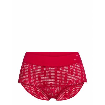 Sloggi S Seven Mid Waist Panty Lingerie Panties High Waisted Panties Röd Sloggi