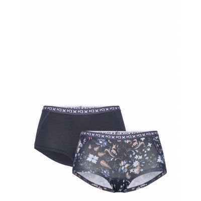 Tina Hipster 2Pk *Villkorat Erbjudande Lingerie Panties Hipsters/boyshorts Marinblå Kari Traa