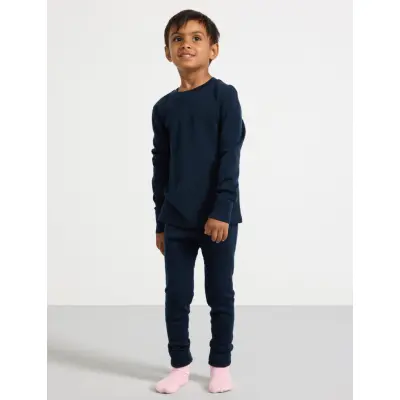Lindex Longjohns Merino Wool Solid - Blue - 110/116