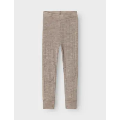 name it Nmmwang Wool Needle Longjohn Solid Noos - Beige - 92