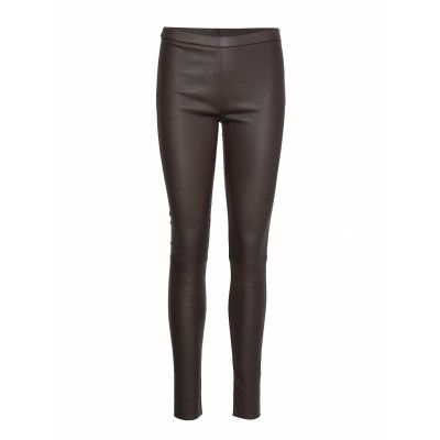 12040 Leather Leggings/Byxor Brun DEPECHE