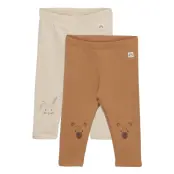 2 Pack Leggings Animal Face Leggings Brun Lindex