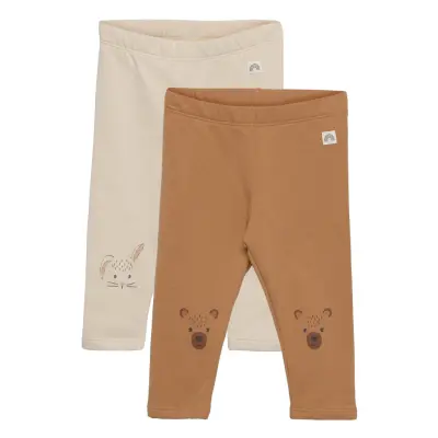 2 Pack Leggings Animal Face Leggings Brun Lindex