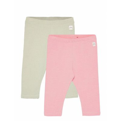 2 Pack Leggings Solid Leggings Rosa Lindex