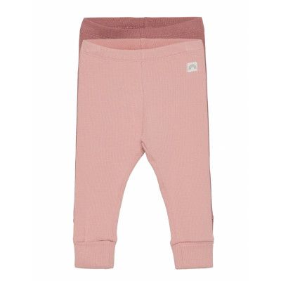 2 Pack Leggings Solid Rib Leggings Rosa Lindex