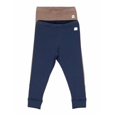 2 Pack Leggings Solid Rib X9 Leggings Blå Lindex