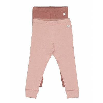 2 Pack Leggings Solid Rib X9 Leggings Rosa Lindex