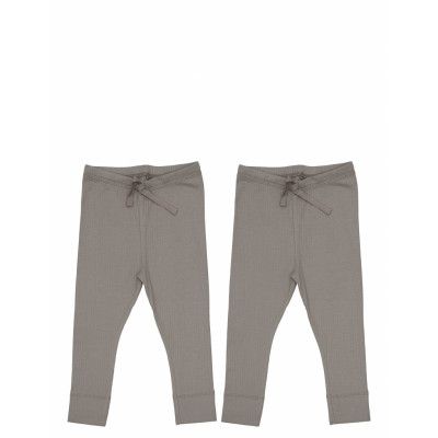 2 Pack Rib Jersey Leggings *Villkorat Erbjudande Leggings Grå Copenhagen Colors