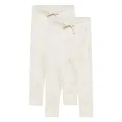 2 Pack Rib Jersey Leggings *Villkorat Erbjudande Leggings Creme Copenhagen Colors