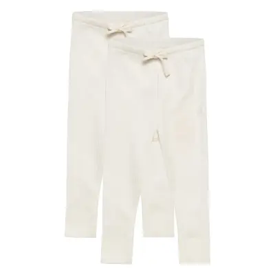 2 Pack Rib Jersey Leggings *Villkorat Erbjudande Leggings Creme Copenhagen Colors