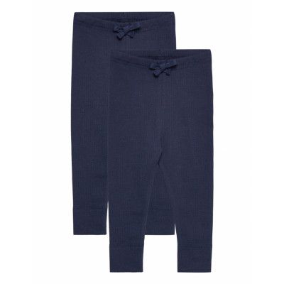 Copenhagen Colors 2 Pack Rib Jersey Leggings Marinblå