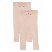 2 Pack Rib Jersey Leggings *Villkorat Erbjudande Leggings Rosa Copenhagen Colors