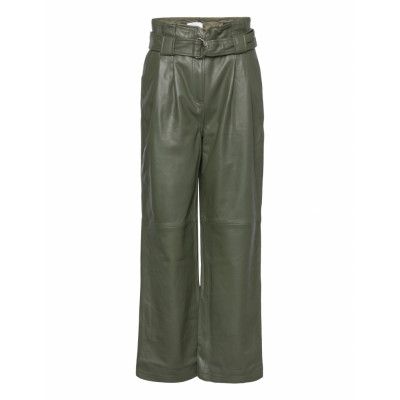 2Nd Foley - Leather Appeal Bottoms Trousers Wide Leg Grön 2NDDAY
