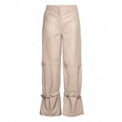 2Nd Leon - Dense Leather Bottoms Trousers Leather Leggings-Byxor Beige 2NDDAY