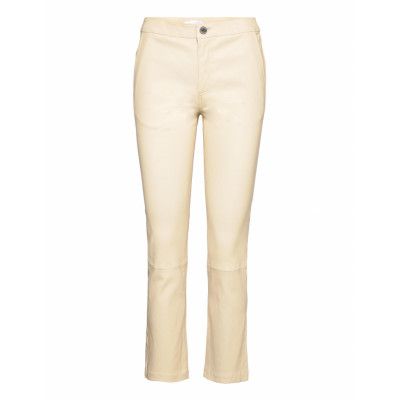 2Nd Leya - Stretch Leather Trousers Leather Leggings/Byxor Creme 2NDDAY