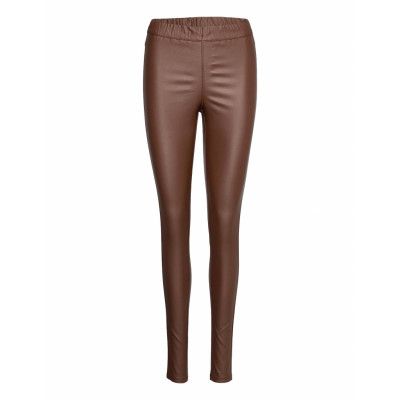 Ada Coated Jeggings *Villkorat Erbjudande Leggings Brun Kaffe