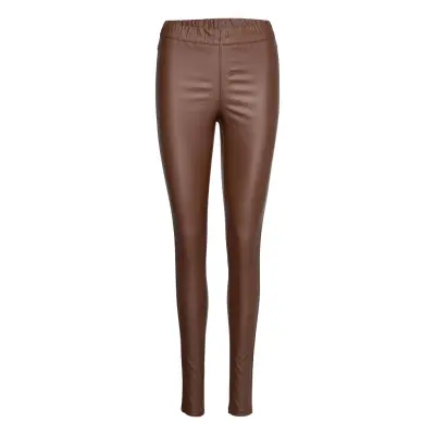 Ada Coated Jeggings *Villkorat Erbjudande Leggings Brun Kaffe