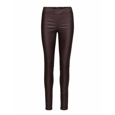 Ada Coated Jeggings Leggings Röd Kaffe