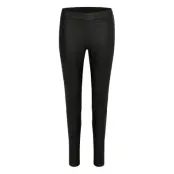 Ada Coated Jeggings Bottoms Leggings Svart Kaffe