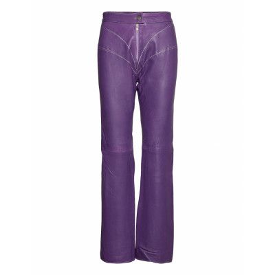 Ada Pants Trousers Leather Leggings/Byxor Lila Hosbjerg