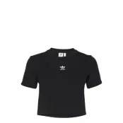 Adicolor Classics Roll-Up Sleeve Crop Top W Crop Tops Short-sleeved Crop Tops Svart Adidas Originals