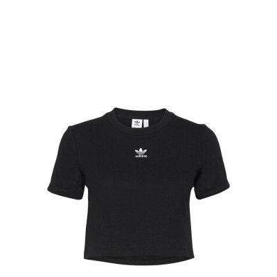 Adicolor Classics Roll-Up Sleeve Crop Top W Crop Tops Short-sleeved Crop Tops Svart Adidas Originals