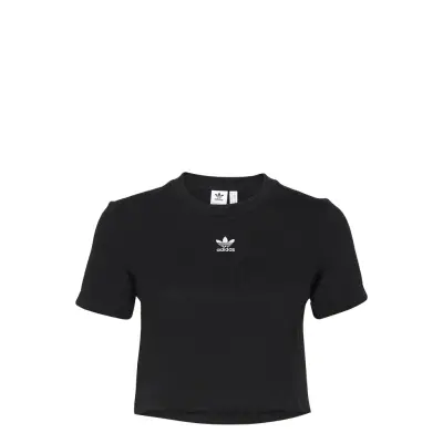 Adicolor Classics Roll-Up Sleeve Crop Top W Crop Tops Short-sleeved Crop Tops Svart Adidas Originals
