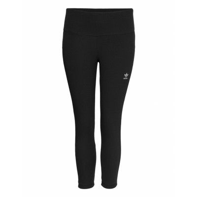 Adicolor Essentials+ Ribbed 7/8 Length Leggings Running/training Tights Svart Adidas Originals