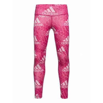 Aeroready Designed To Move Brand Love Long Leggings Running/training Tights Rosa Adidas Performance