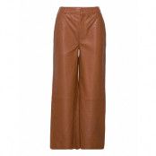 Agatagz Mw Culotte Trousers Leather Leggings/Byxor Brun Gestuz