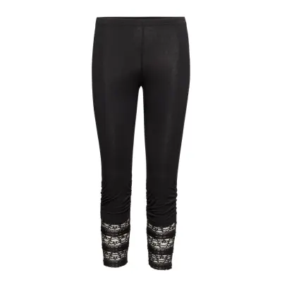 Agnes 3/4 Legging Leggings Svart Cream