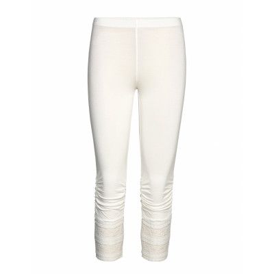 Agnes 3/4 Legging Leggings Vit Cream