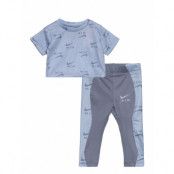 Air Boxy Tee Legging Set Sport Sets With Short-sleeved T-shirt Blue Nike