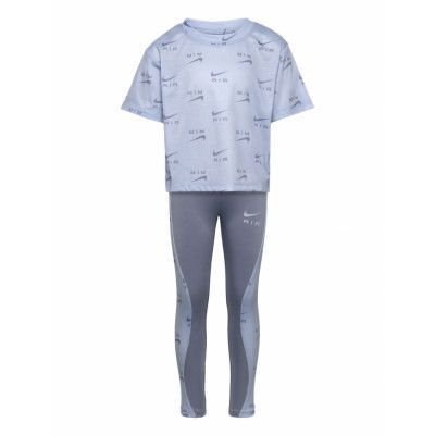 Air Boxy Tee Legging Set Sets Sets With Short-sleeved T-shirt Blå *Villkorat Erbjudande Nike