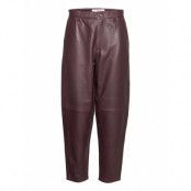 Alba Dark Ruby Leather Bottoms Trousers Leather Leggings-Byxor Red FIVEUNITS
