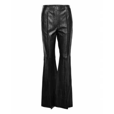 Alice - Lamb Croco Bottoms Trousers Leather Leggings-Byxor Svart Day Birger Et Mikkelsen