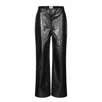 Amillia Trousers Bottoms Trousers Leather Leggings-Byxor Svart Second Female