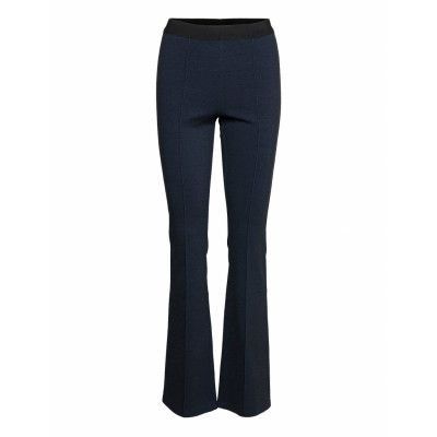 Ams Blauw Indigo Sporty Flare Legging Utsvängda Byxor Blå Scotch & Soda