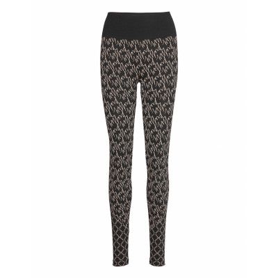 Aurora Monogram Leggings Leggings Svart Wolford