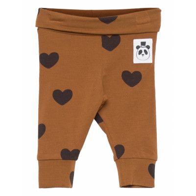 Basic Hearts Nb Leggings Tencel™ Bottoms Trousers Brun Mini Rodini