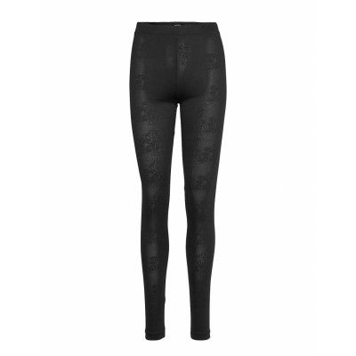 Bey Jacquard Tights Leggings Svart Residus