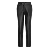 DEPECHE Biancadep Straight Fit Leather Pants Svart