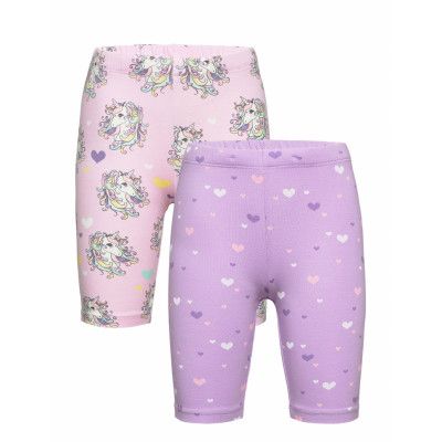 Biker Leggings Ao Printed 2 Pa Cykelshorts Lila Lindex