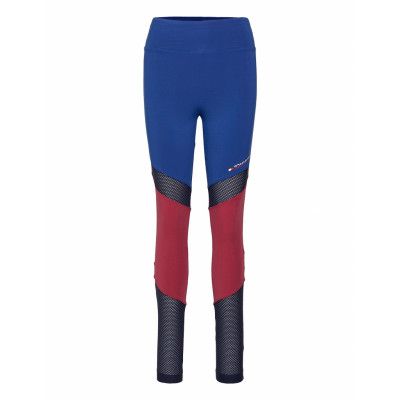 Blocked Legging Full Running/training Tights Blå Tommy Sport