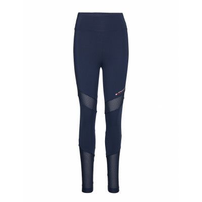 Blocked Legging Full Running/training Tights Blå Tommy Sport