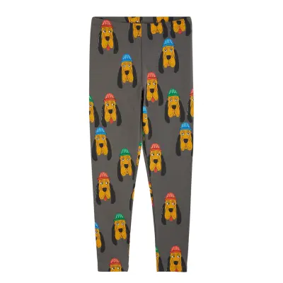Bloodhound Aop Leggings Bottoms Leggings Grå Mini Rodini