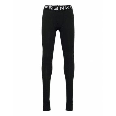 Boy'S Solid Long John Leggings Svart Frank Dandy