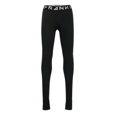 Boy'S Solid Long John Leggings Svart Frank Dandy