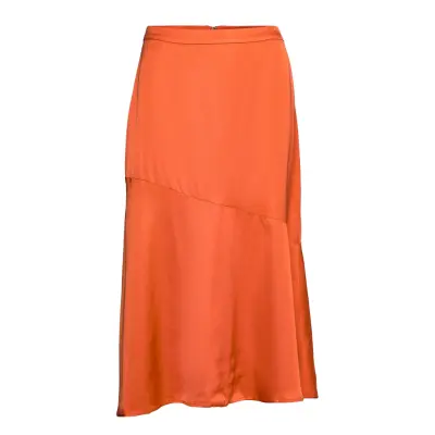 Brennakb Solid Skirt Knälång Kjol Rosa Karen By Simonsen