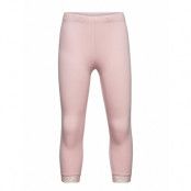 Capri Leggings Solid W Lace Leggings Rosa Lindex